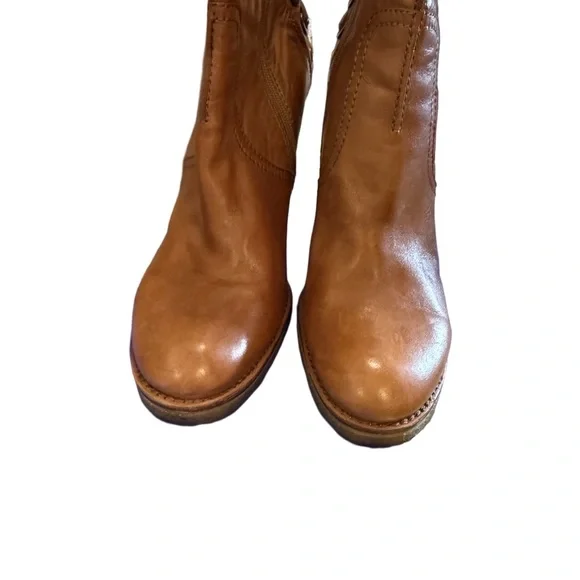 Apepazza Italian Leather Lace Up Knee High Tan EU 40 US 9 - Picture 6 of 11